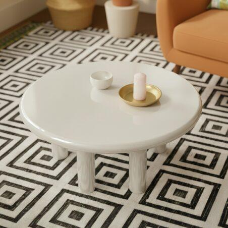 Mesa de centro efecto lacado redonda Ø80 cm (2/4)