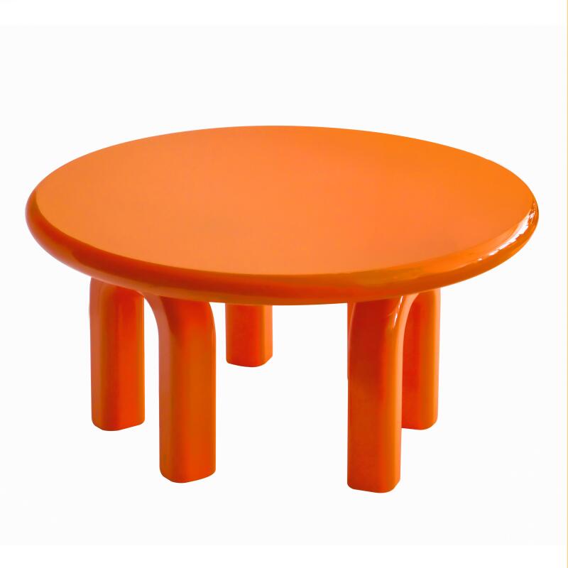 Mesa de centro efecto lacado redonda Ø80 cm (3/4)