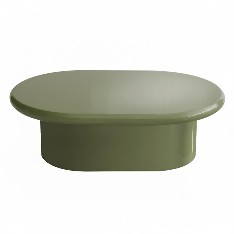 Mesa de centro efecto lacado ovalada 100x70 cm (2/3)