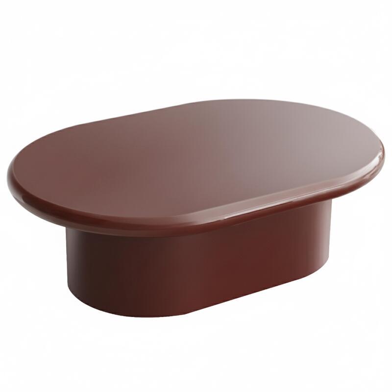 Mesa de centro efecto lacado ovalada 100x70 cm