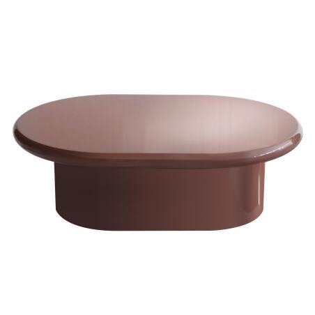 Mesa de centro efecto lacado ovalada 100x70 cm (2/3)