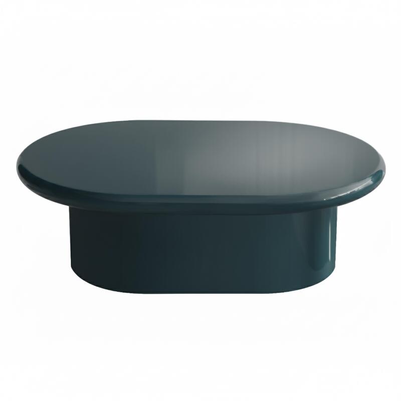 Mesa de centro efecto lacado ovalada 100x70 cm (2/3)