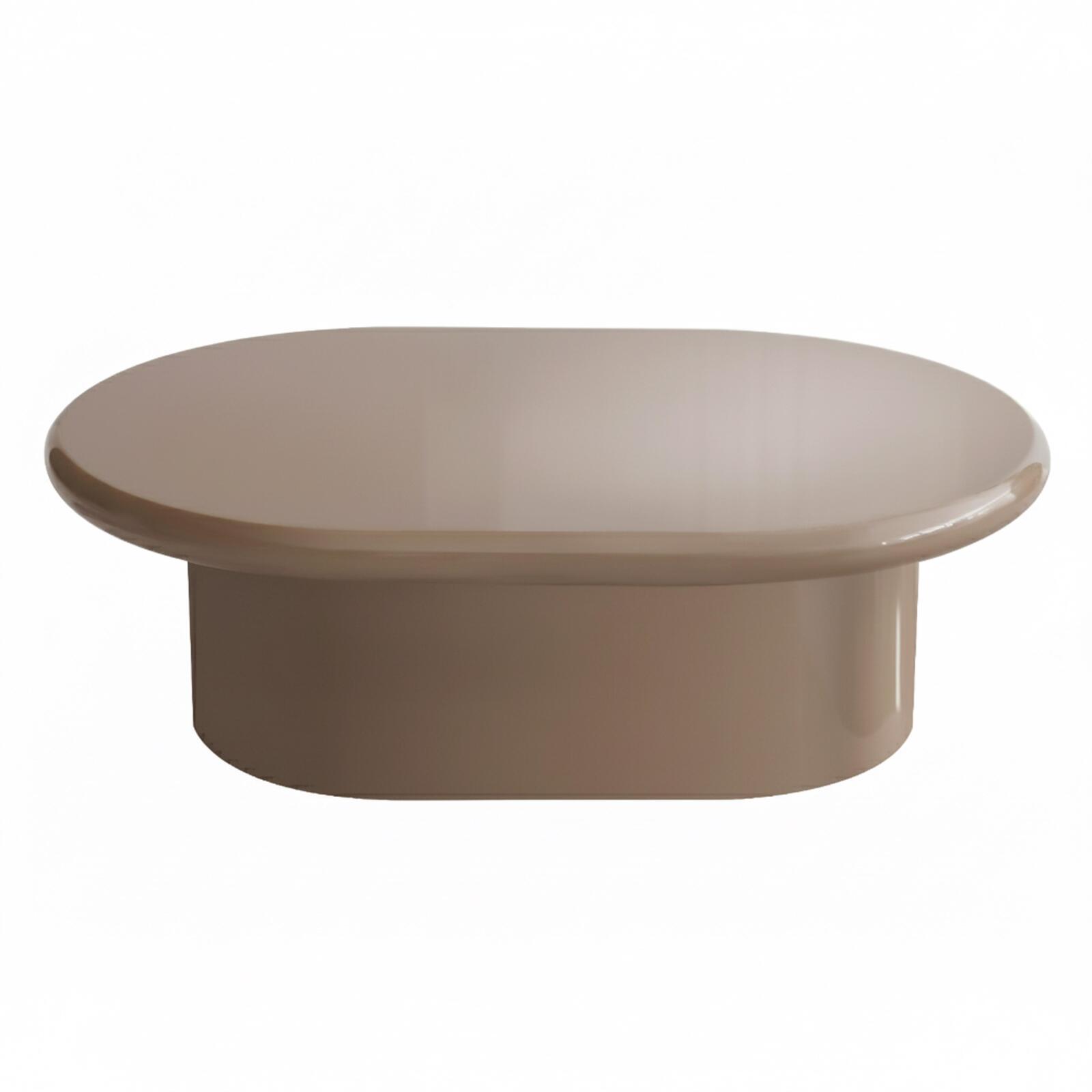 Mesa de centro efecto lacado ovalada 100x70 cm