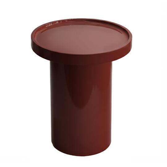 Mesa de centro efecto lacado redonda  Ø40 cm estilo retro | Oviala