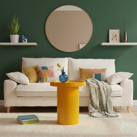 Mesa de centro efecto lacado redonda  Ø40 cm