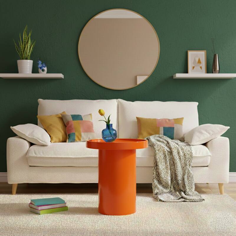 Mesa de centro efecto lacado redonda  Ø40 cm