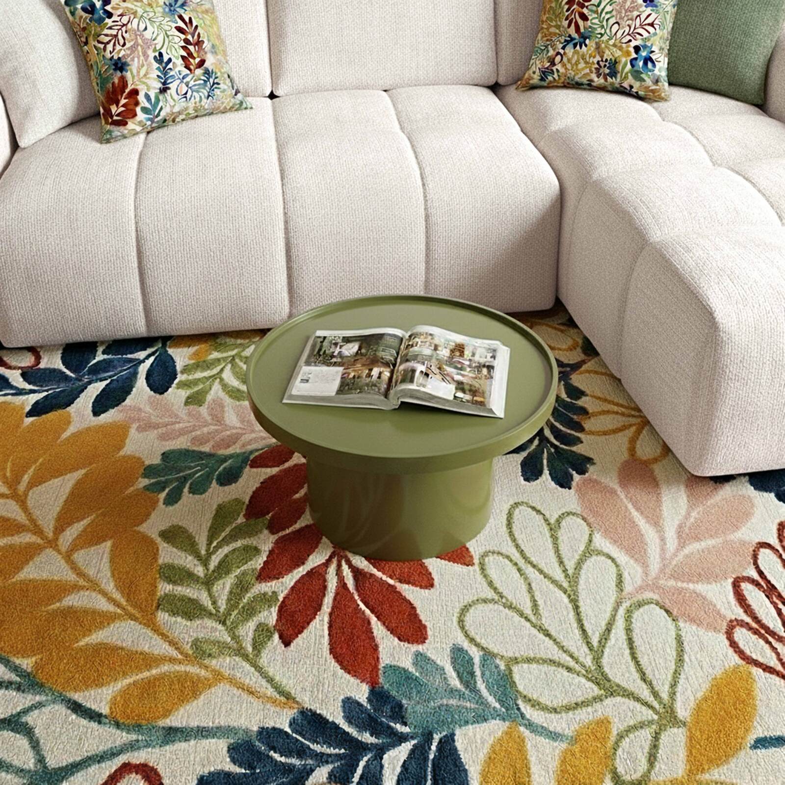 Mesa de centro efecto lacado redonda  Ø50 cm