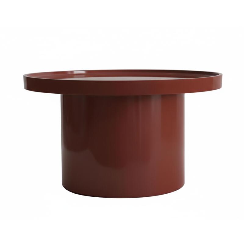 Mesa de centro efecto lacado redonda  Ø50 cm (3/4)