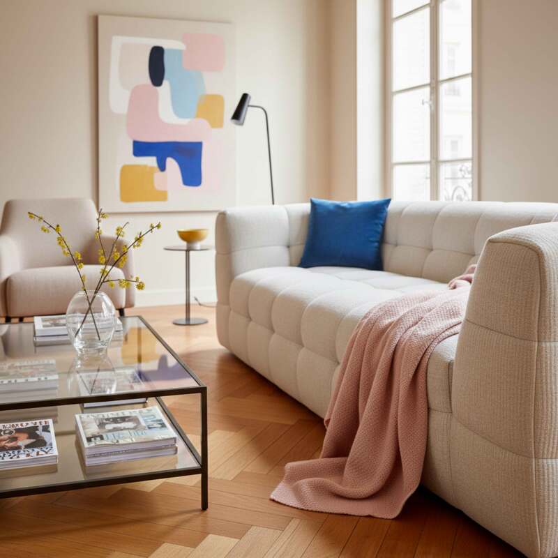 Sofá de 3 plazas de tela (2/7)