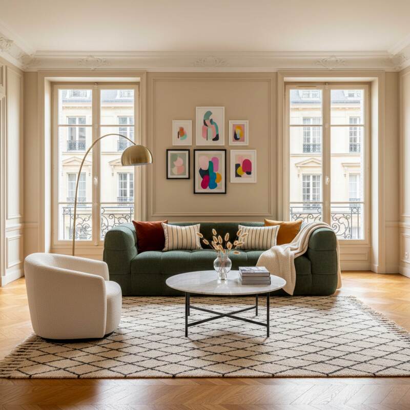 Sofá de 3 plazas de tela (7/8)