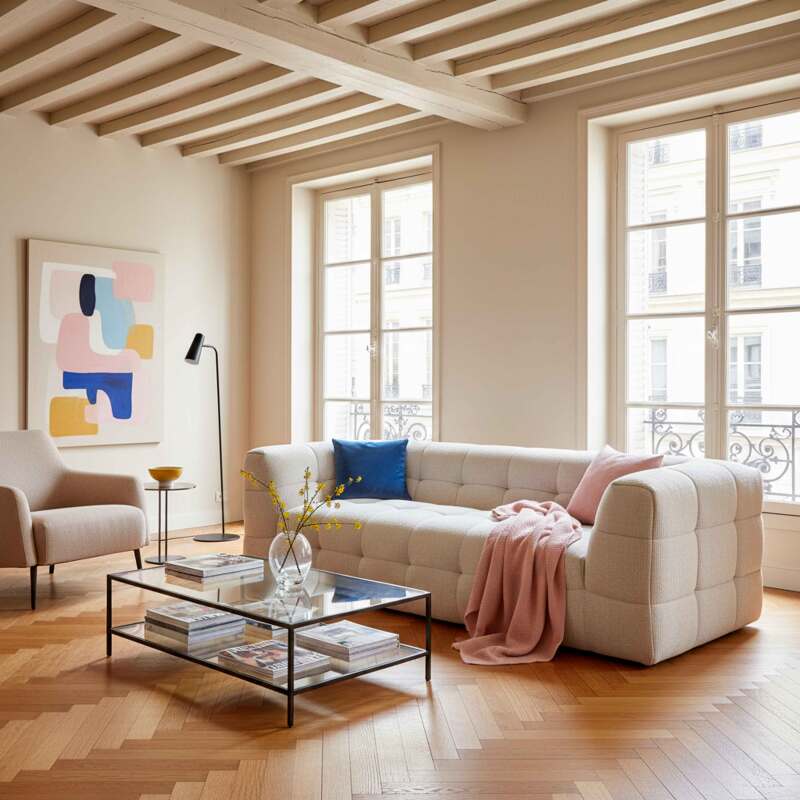 Sofá de 3 plazas de tela