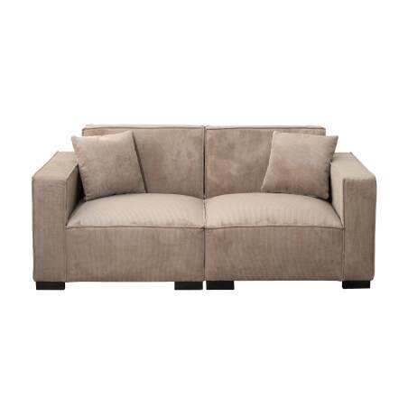 Sofá de 2 plazas de pana con cojines (3/6)