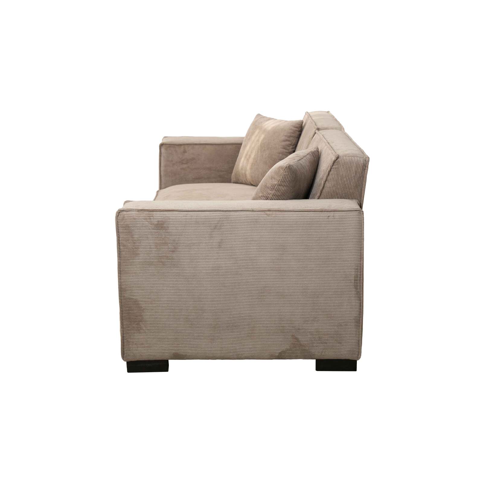 Sofá de 2 plazas de pana con cojines