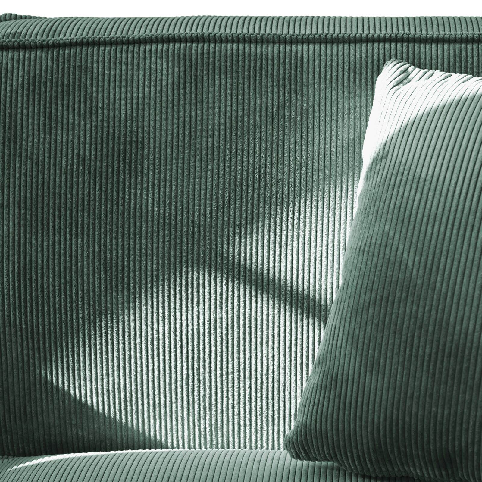 Sofá de 2 plazas de pana con cojines