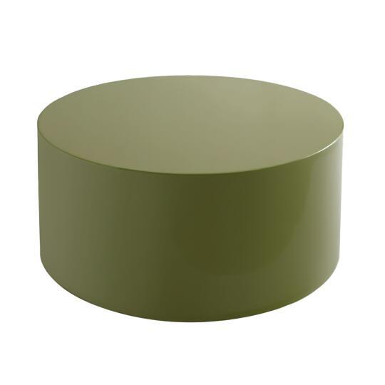 Mesa de centro efecto lacado redonda Ø80 cm estilo retro | Oviala