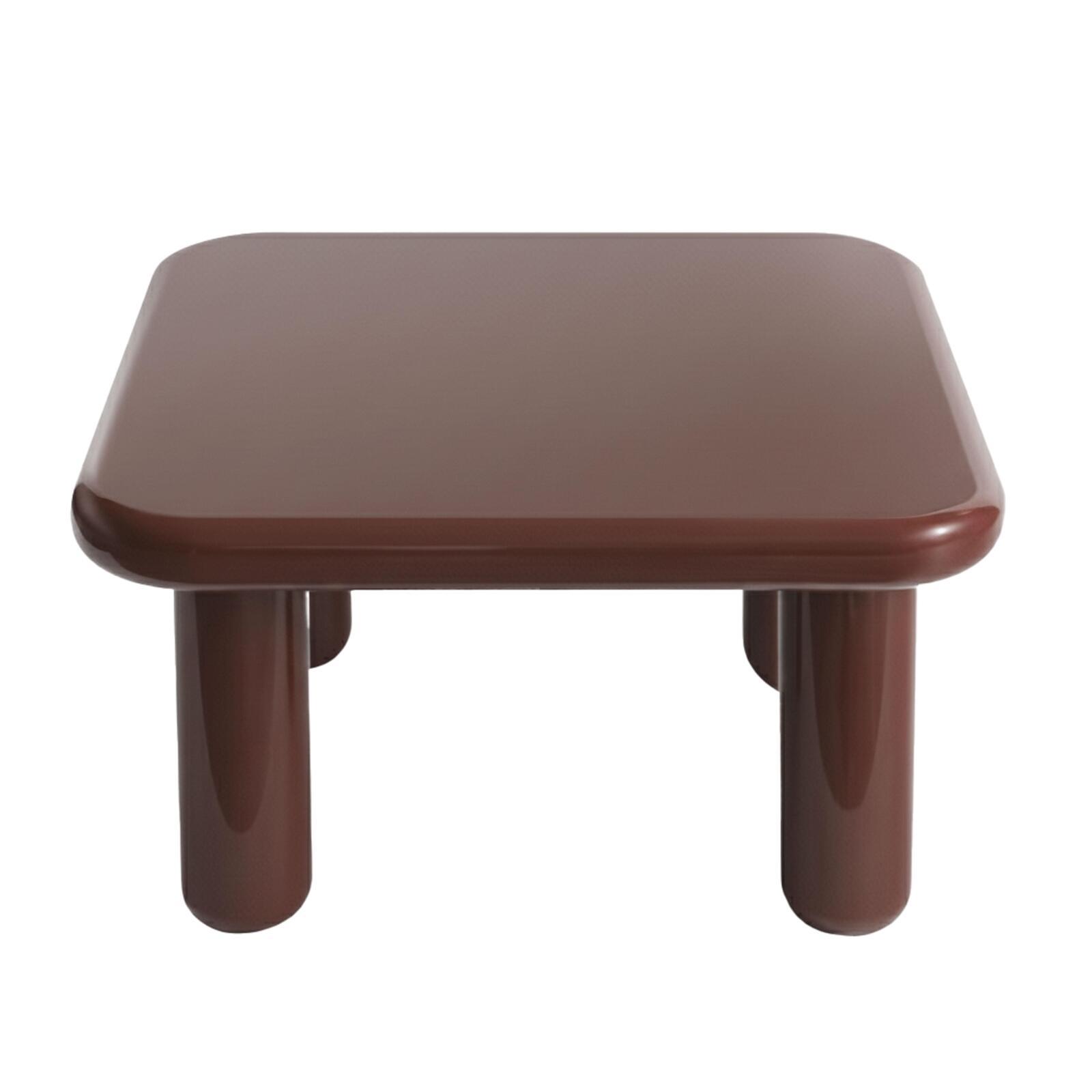 Mesa de centro efecto lacado cuadrada 75x75 cm estilo retro