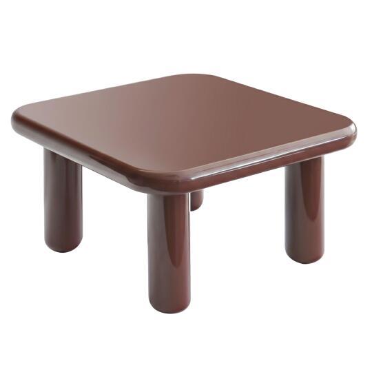 Mesa de centro efecto lacado cuadrada 75x75 cm estilo retro | Oviala