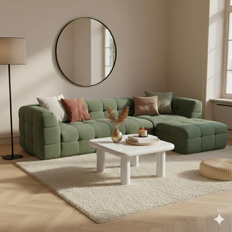 Mesa de centro efecto lacado cuadrada 75x75 cm estilo retro