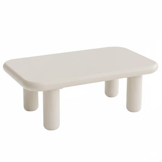 Mesa de centro efecto lacado rectangular 100x60 cm estilo retro