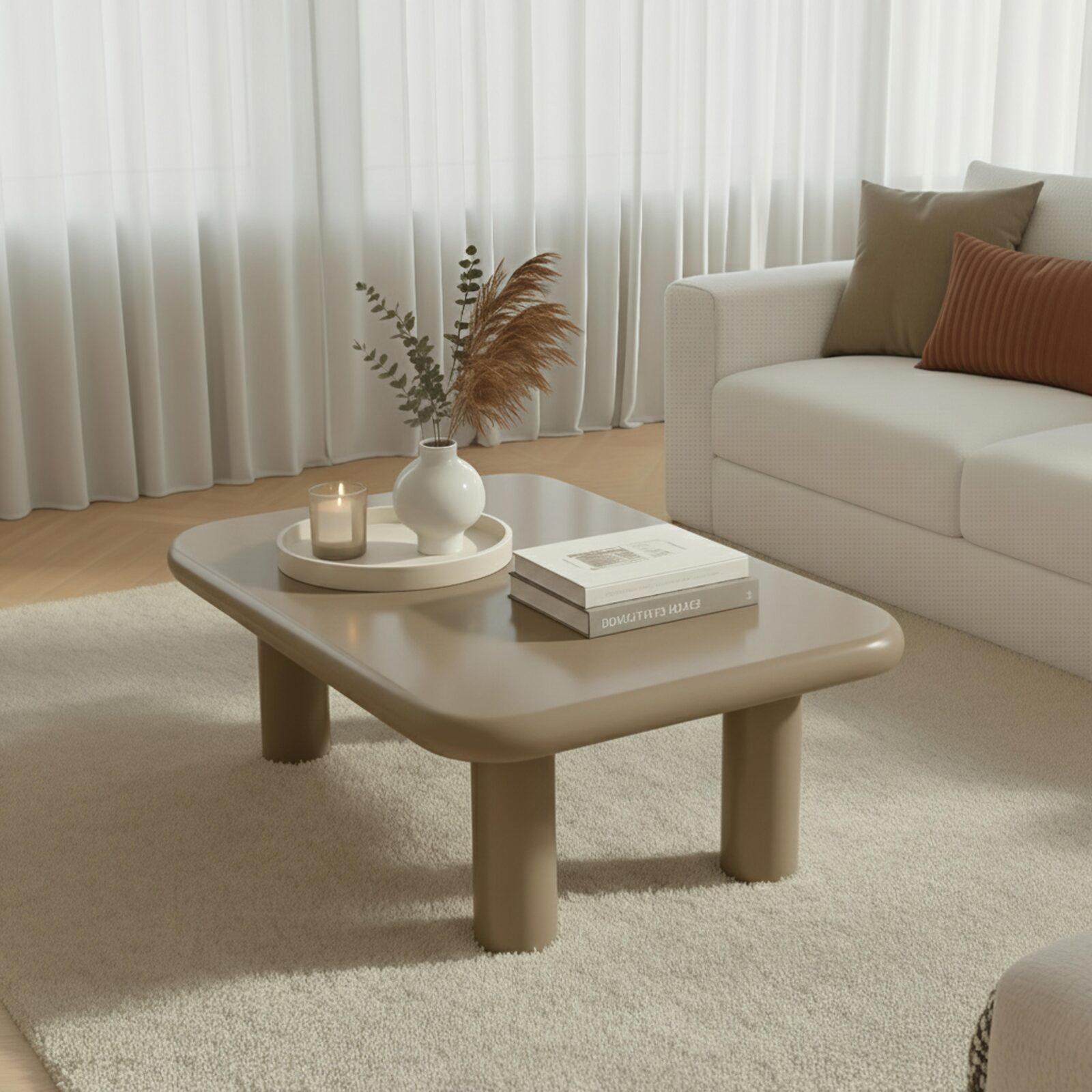 Mesa de centro efecto lacado rectangular 100x60 cm estilo retro