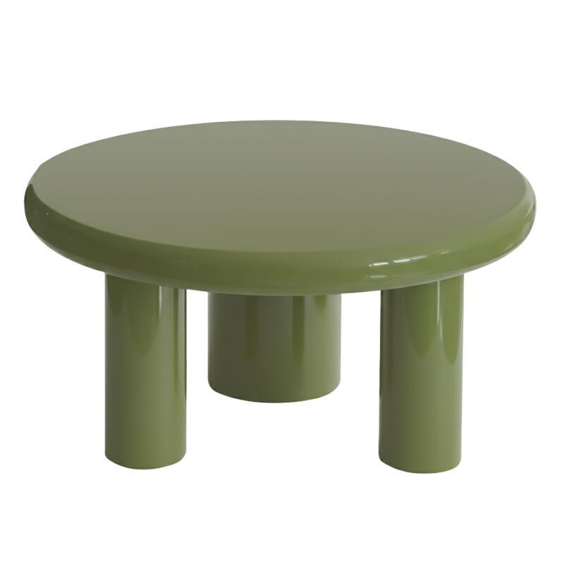 Mesa de centro efecto lacado redonda Ø70 cm estilo retro