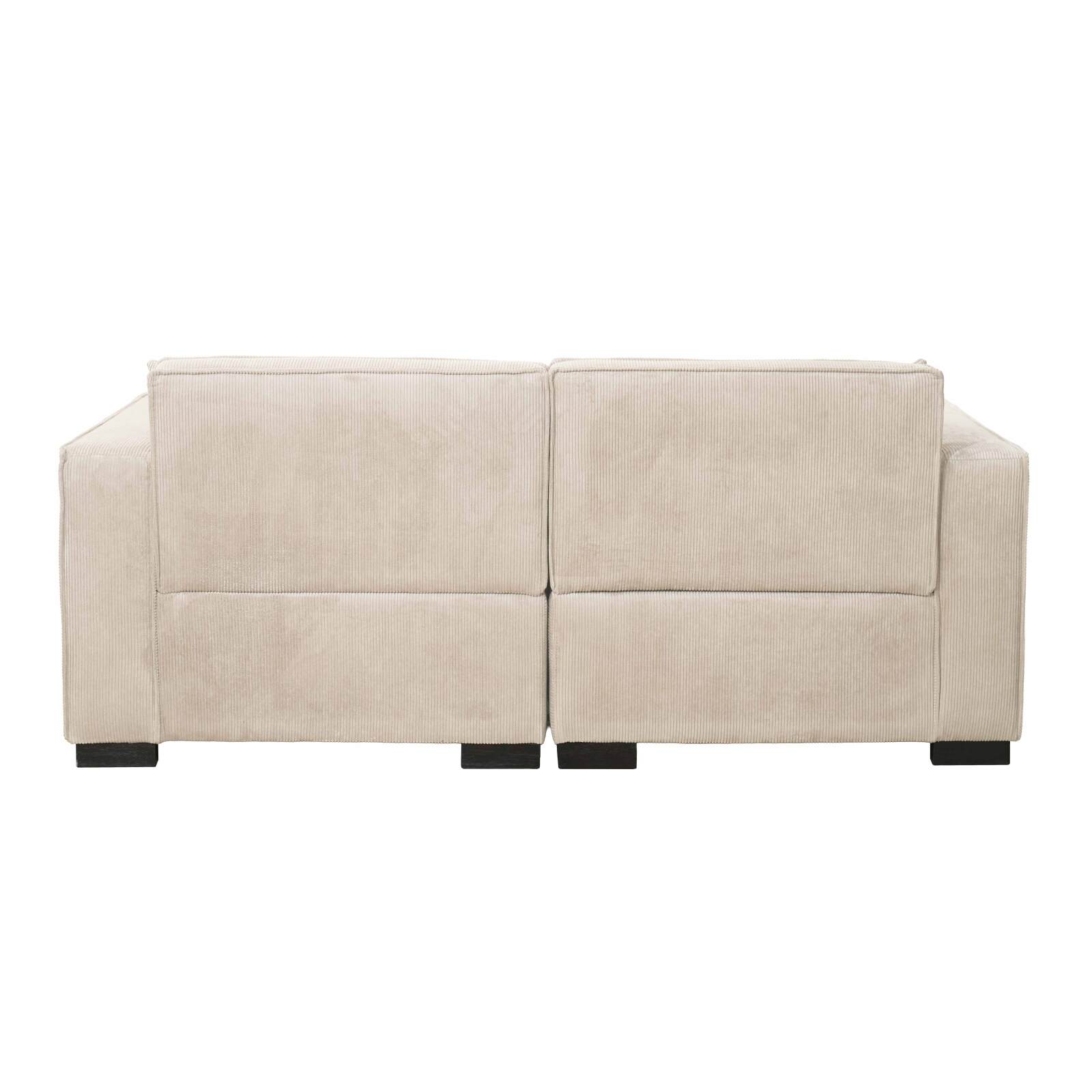 Sofá de 2 plazas de pana con cojines