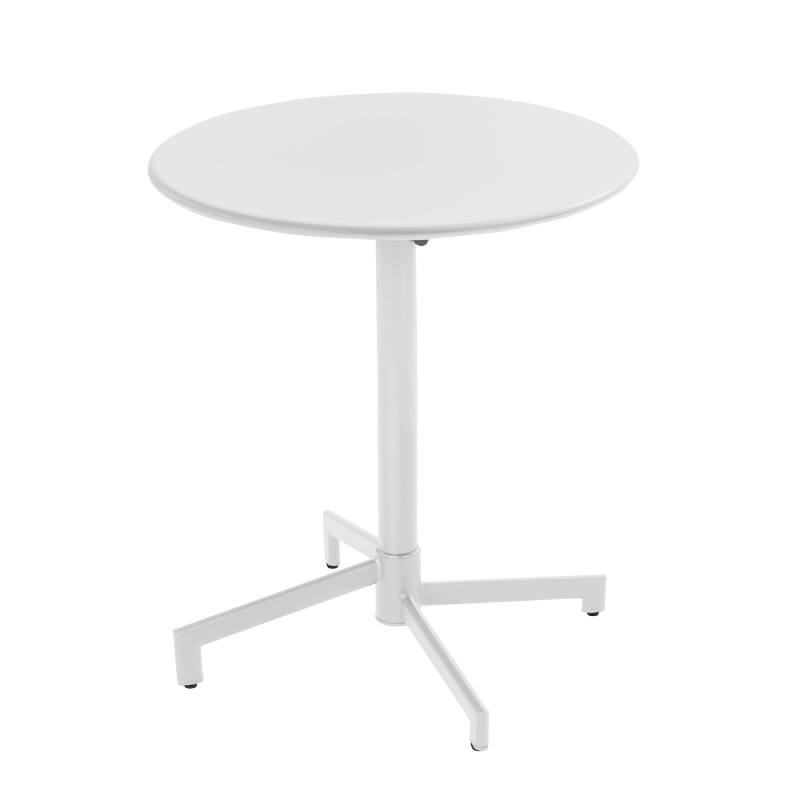 Mesa de jardín bistro redonda inclinable de metal con pie emprotado Ø70 cm y 2 sillas