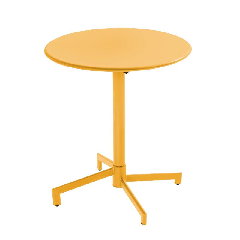 Mesa de jardín bistro redonda inclinable de metal con pie emprotado Ø70 cm y 2 sillas (4/11)