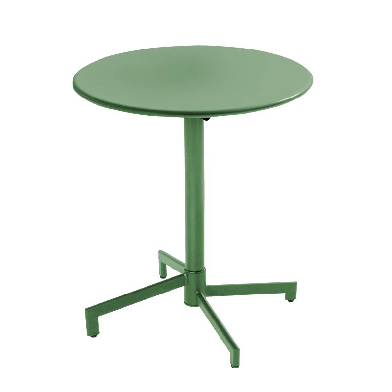 Mesa de jardín bistro redonda inclinable de metal con pie emprotado Ø70 cm y 2 sillas