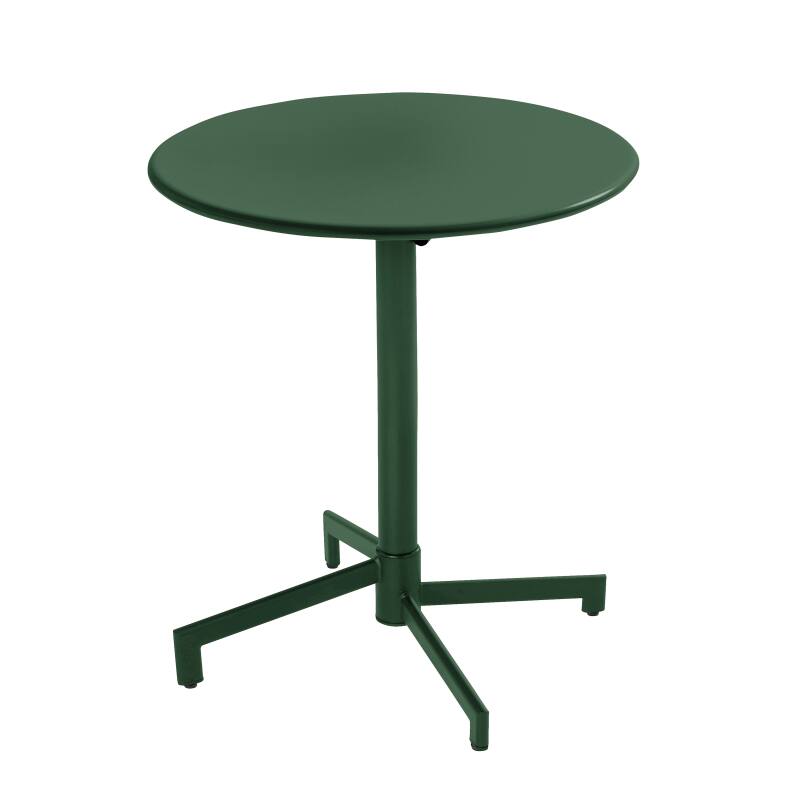 Mesa de jardín bistro redonda inclinable de metal con pie emprotado Ø70 cm y 2 sillas (2/9)