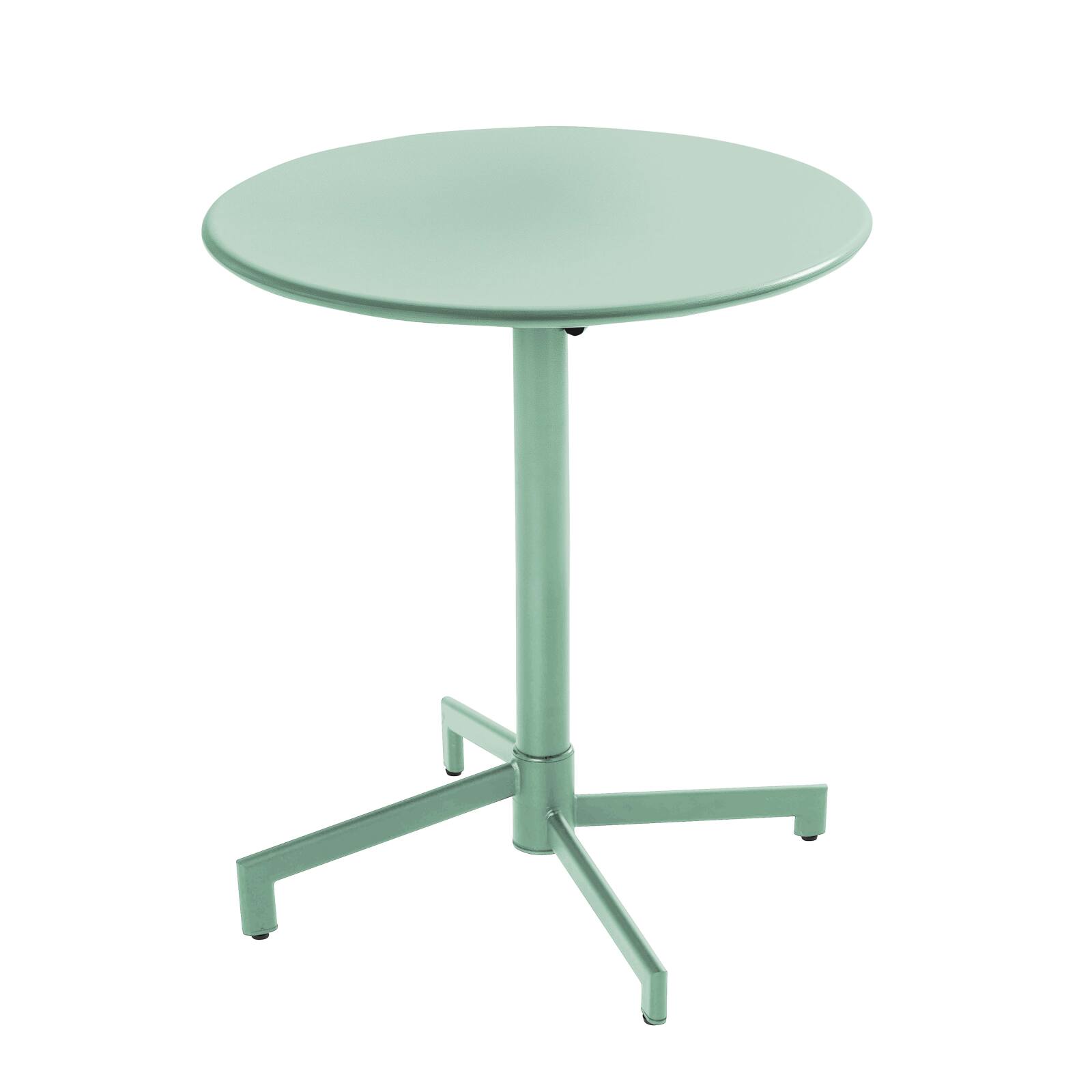 Mesa de jardín bistro redonda inclinable de metal con pie emprotado Ø70 cm y 2 sillas