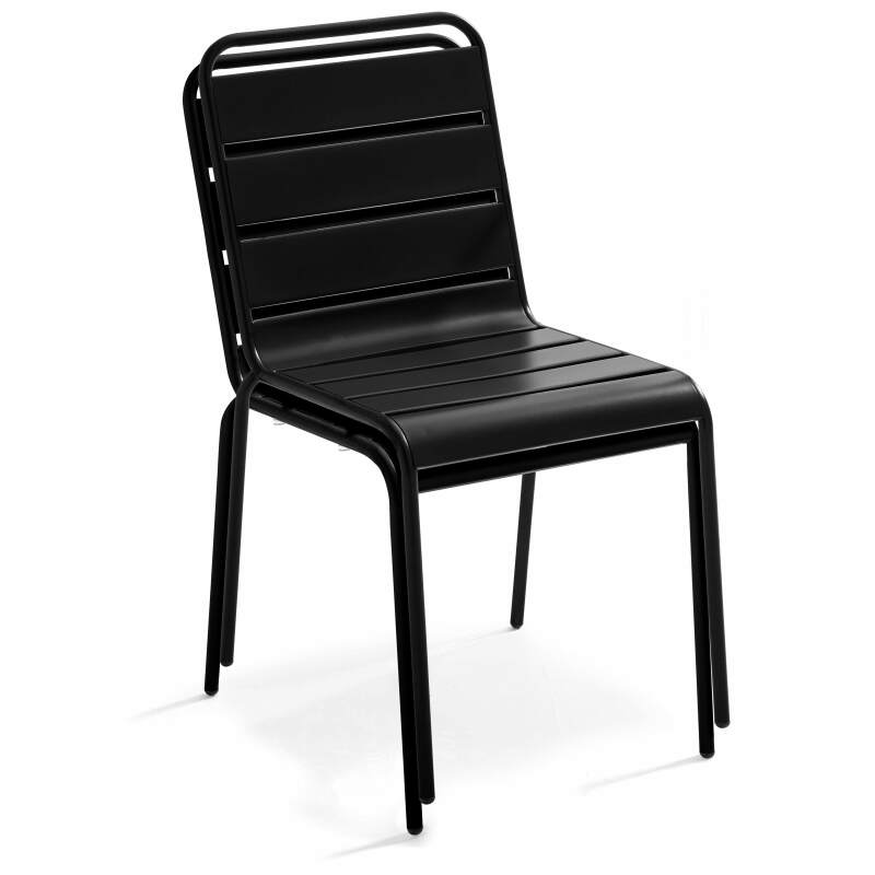 Mesa de jardín bistro redonda inclinable de metal con pie emprotado Ø70 cm y 2 sillas (6/8)