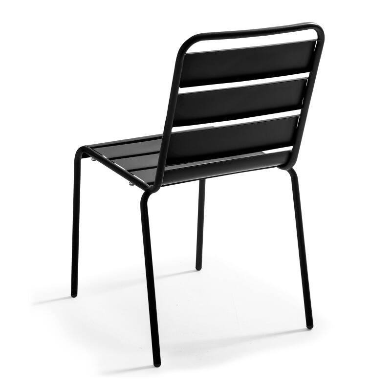 Mesa de jardín bistro redonda inclinable de metal con pie emprotado Ø70 cm y 2 sillas (7/8)