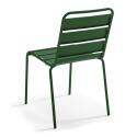 Mesa de jardín bistro redonda inclinable de metal con pie emprotado Ø70 cm y 2 sillas