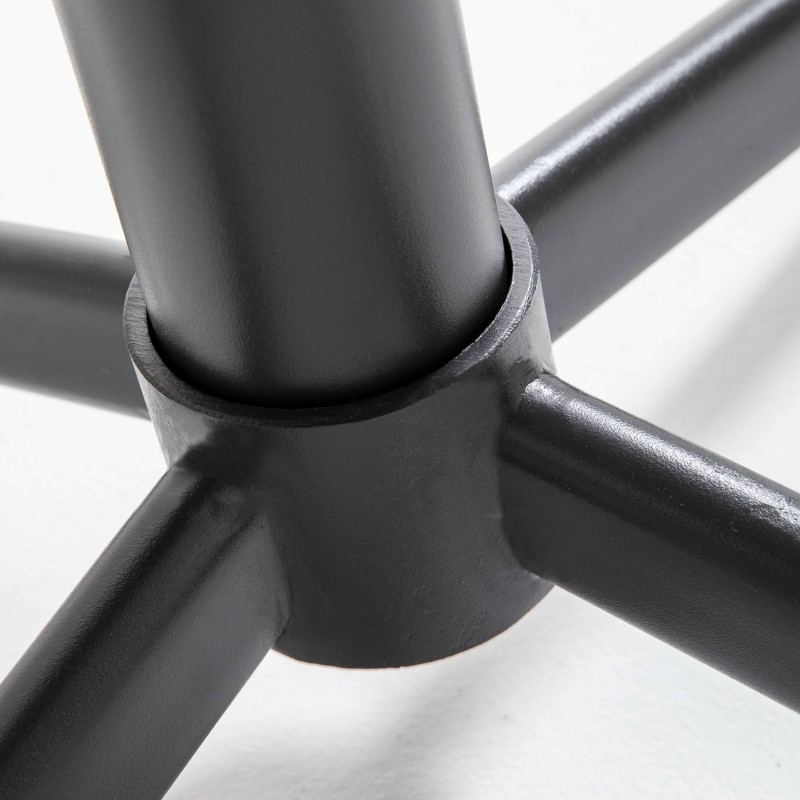 Mesa de jardín bistró redonda de cerámica con efecto madera ø60 cm (3/5)