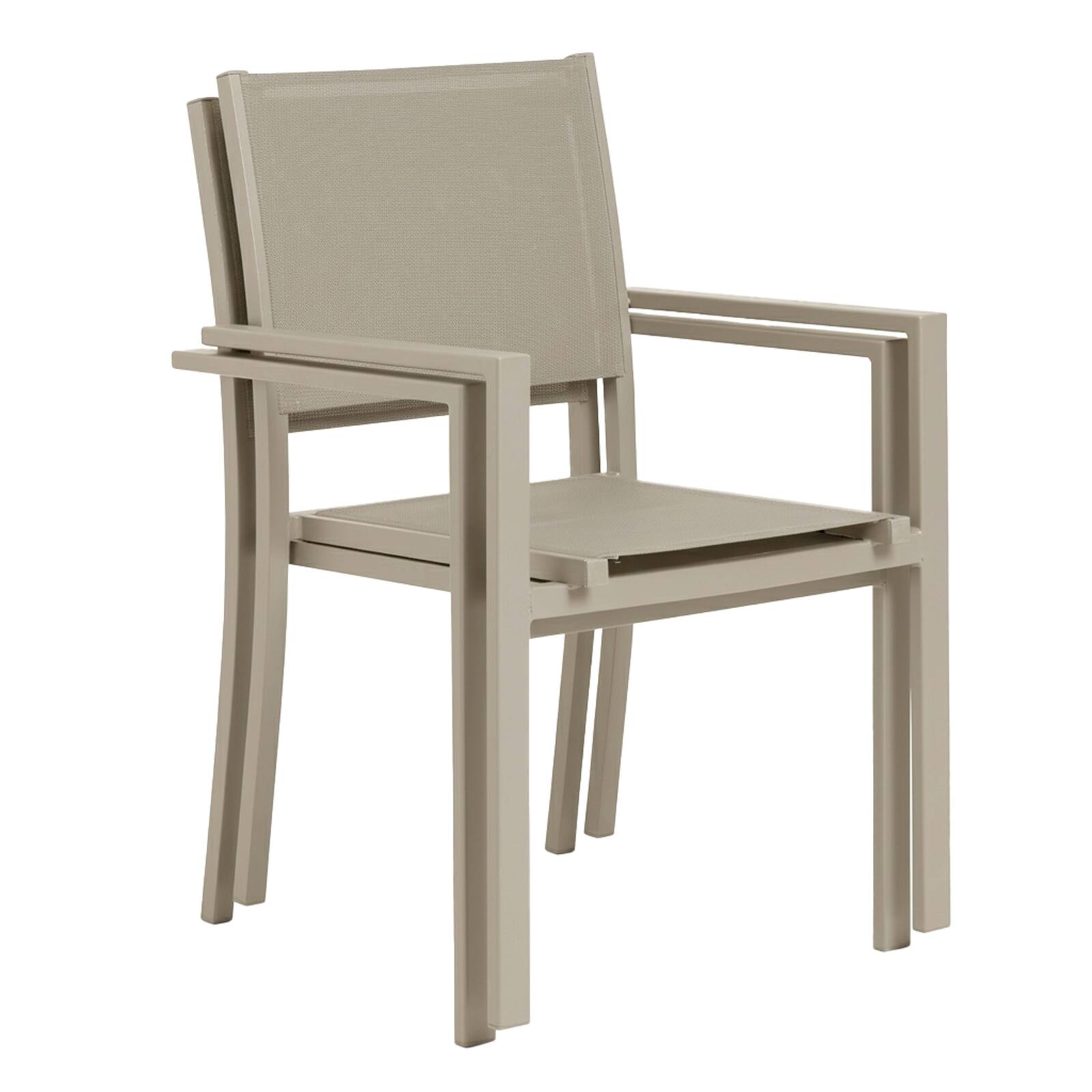 Silla de jardín de aluminio y textileno con reposabrazos