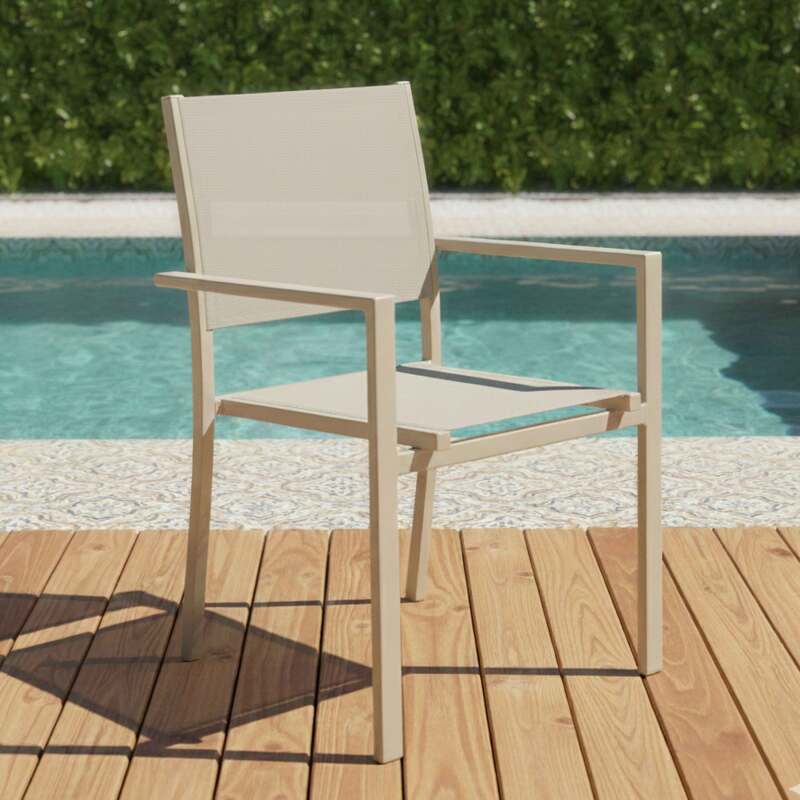 Silla de jardín de aluminio y textileno con reposabrazos