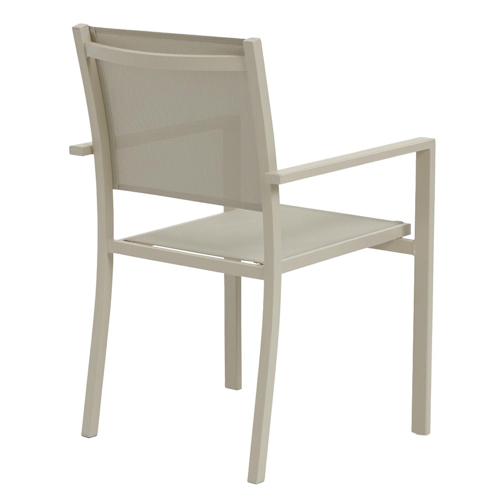 Silla de jardín de aluminio y textileno con reposabrazos