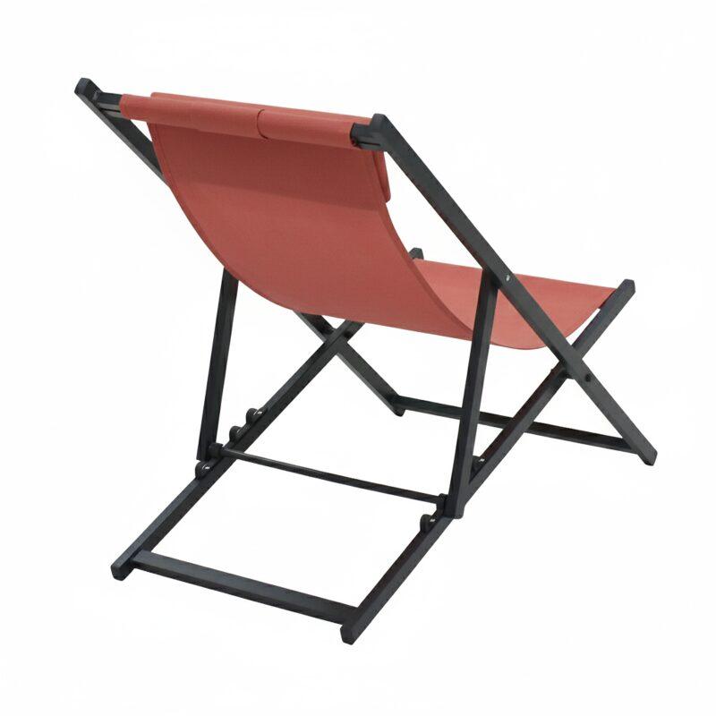 Lote de 2 sillones bajos plegables de aluminio reclinables en 4 posiciones (4/7)