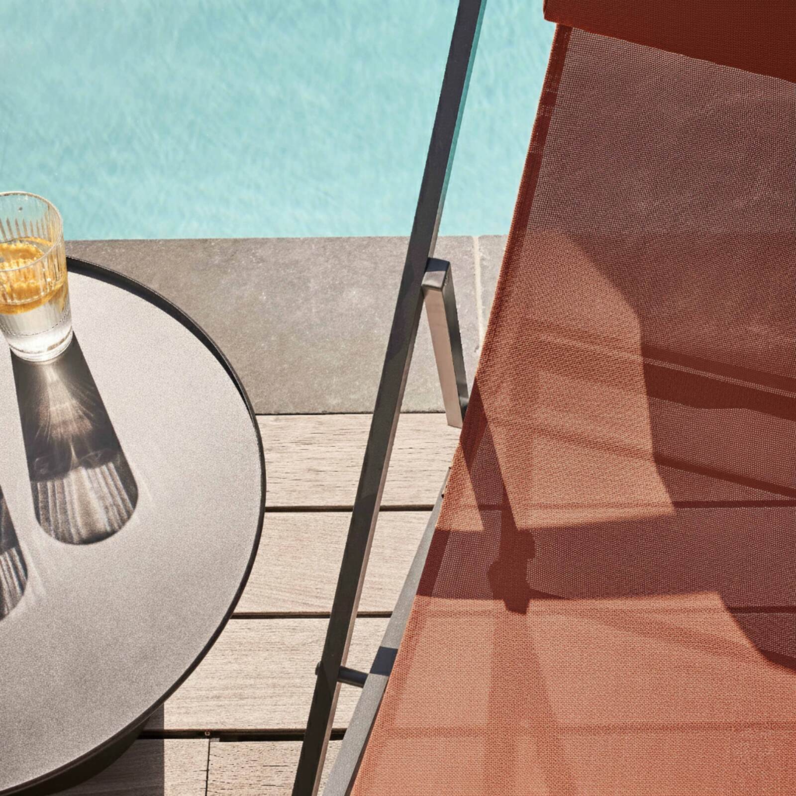 Lote de 2 sillones bajos plegables de aluminio reclinables en 4 posiciones