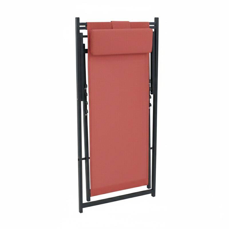 Lote de 2 sillones bajos plegables de aluminio reclinables en 4 posiciones (6/7)