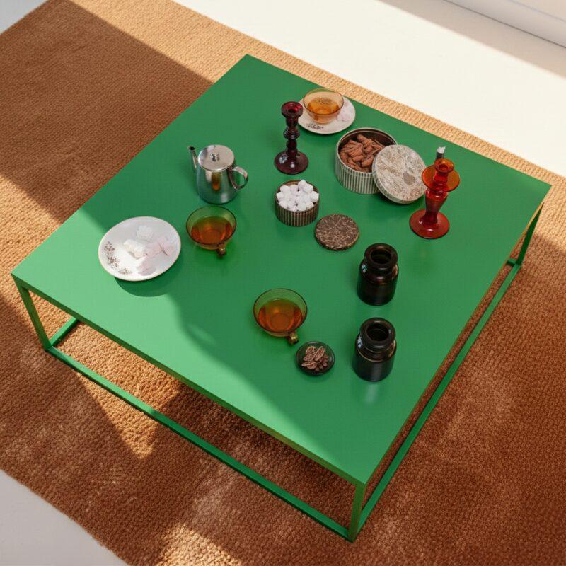 Mesa de centro de metal cuadrada 90x90 cm