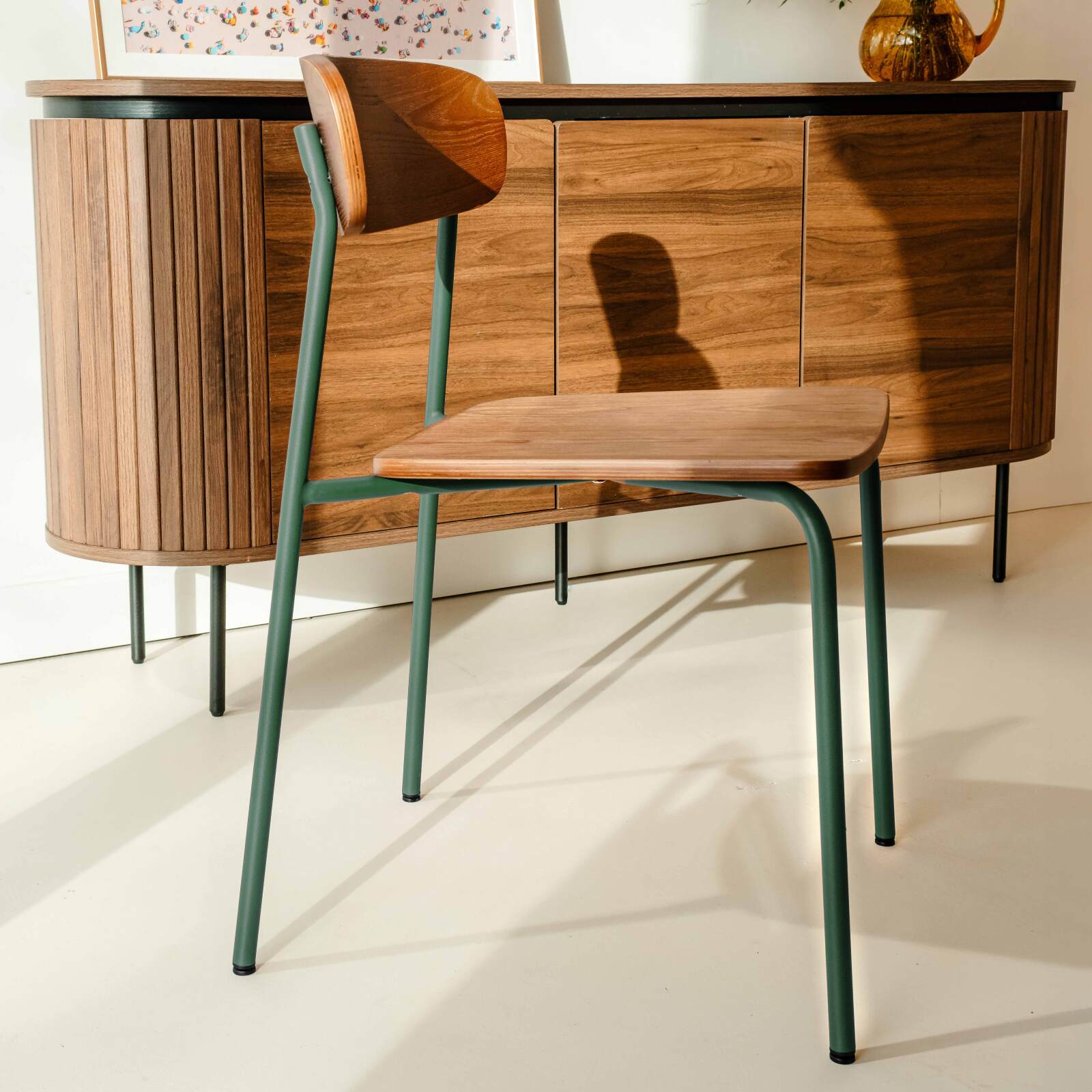 Sillas de madera y metal - Lote de 2