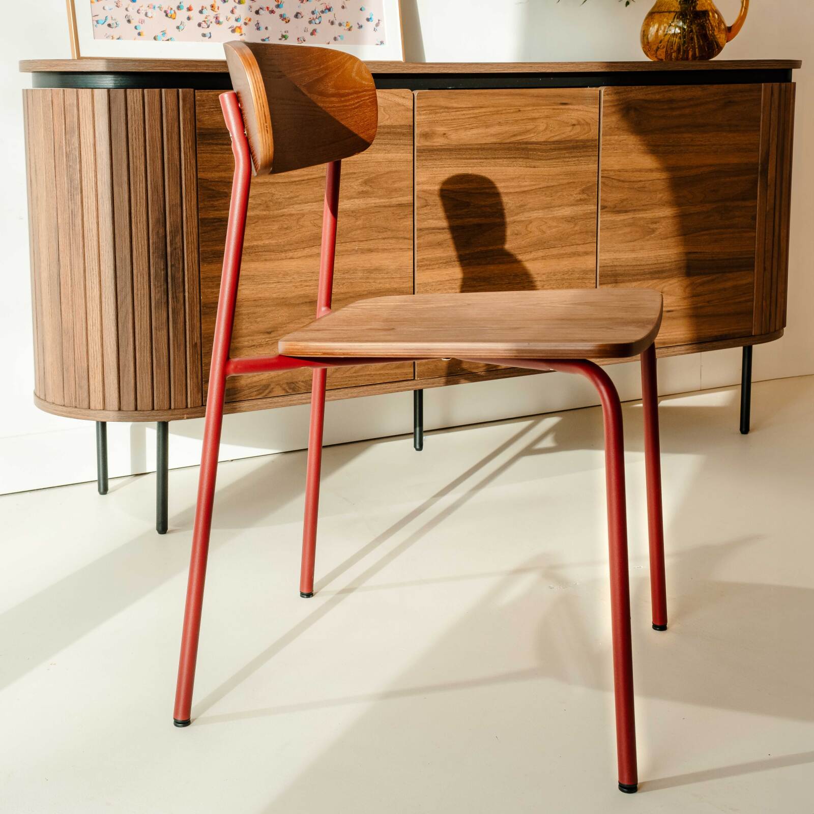 Sillas de madera y metal - Lote de 2