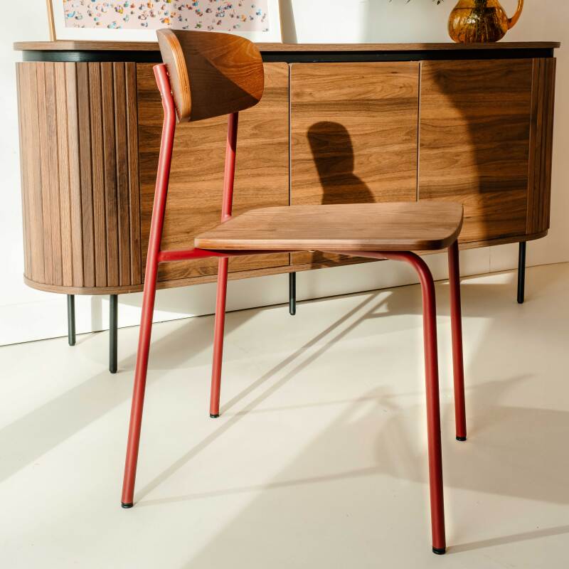 Sillas de madera y metal - Lote de 2