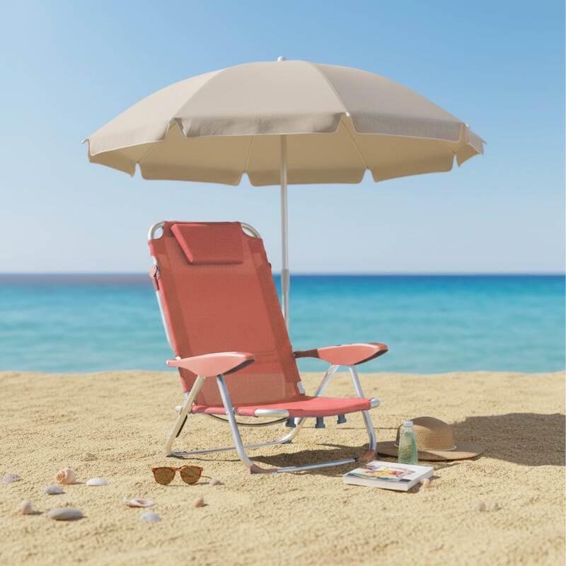 Silla de playa plegable reclinable 4 posiciones