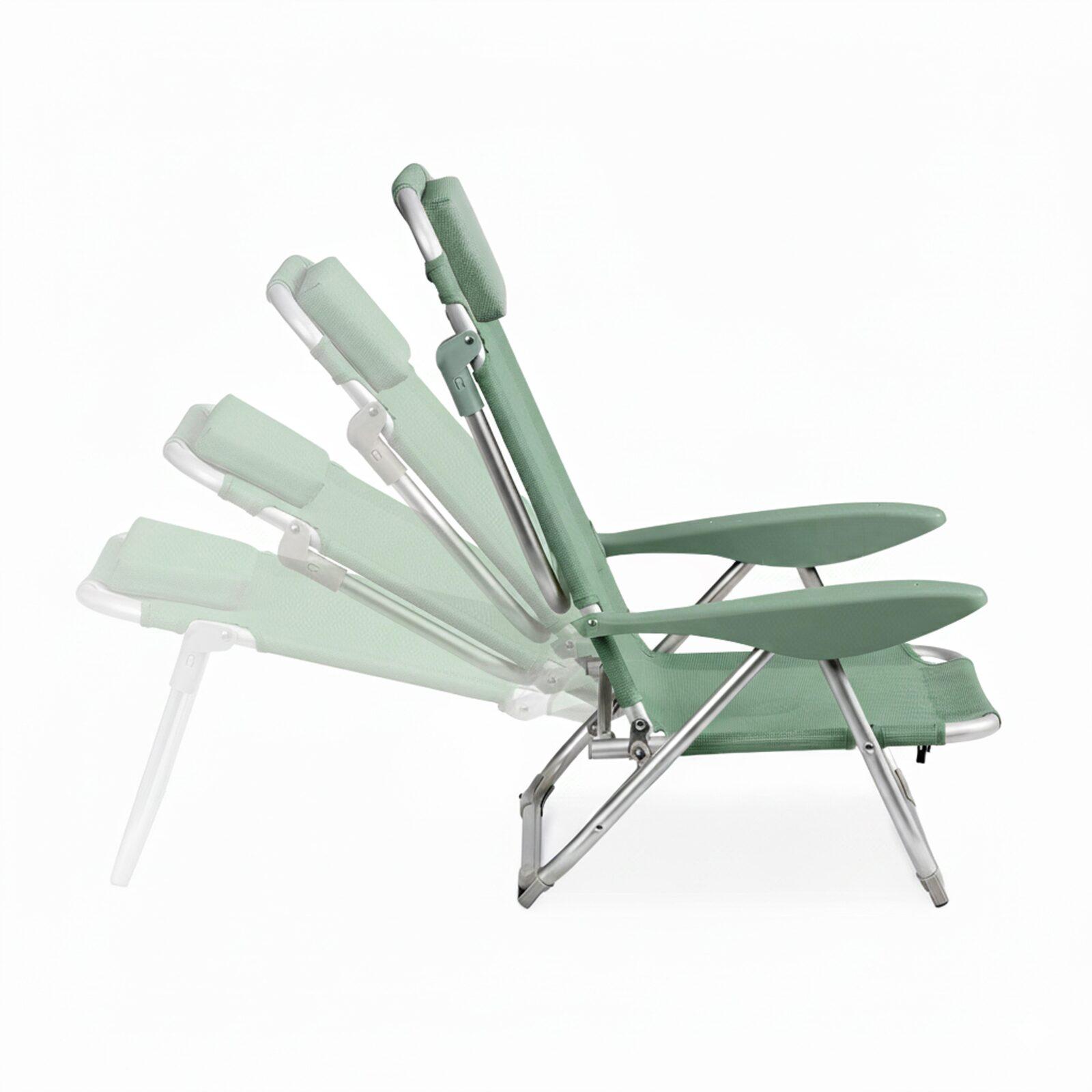 Silla de playa plegable reclinable 4 posiciones