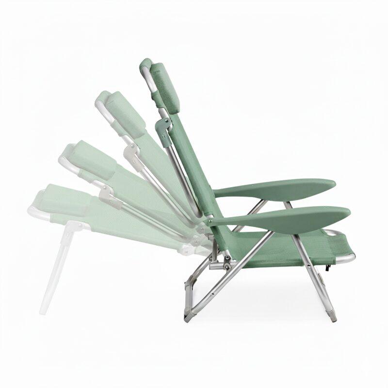 Silla de playa plegable reclinable 4 posiciones (3/6)
