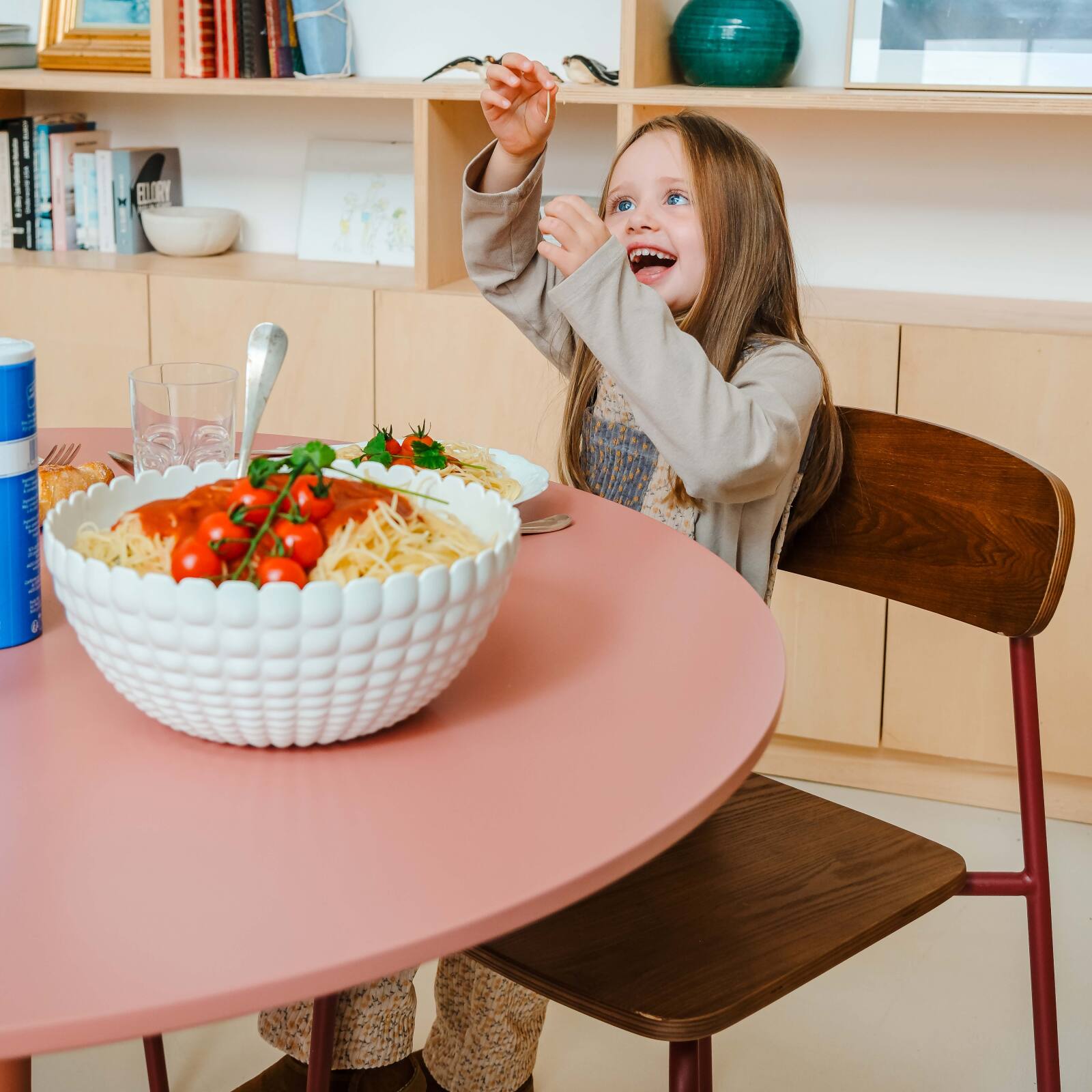 Mesa de comedor redonda lisa 4 personas