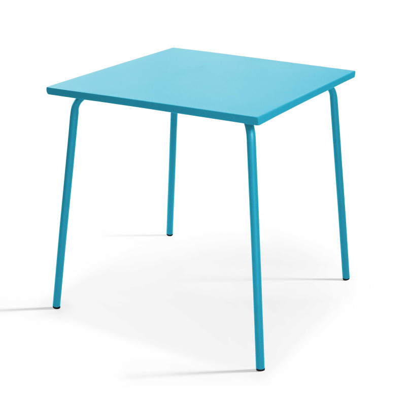 Mesa de jardín cuadrada de metal 70 x 70 cm
